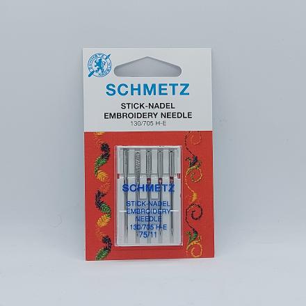 Aiguilles Schmetz CHROME professionnelle 130/705 H-E CF taille 75 par 5  SCHMETZ 130/705 H-E CF : MAX&MACHINES