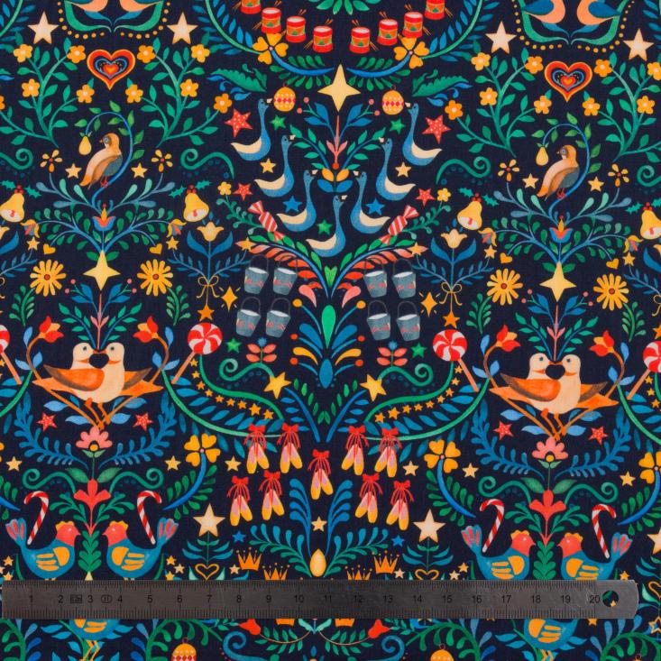 Liberty Fabrics Tana Lawn&#x000000ae; 12, Days of Christmas  - Attention prix pour 10cm