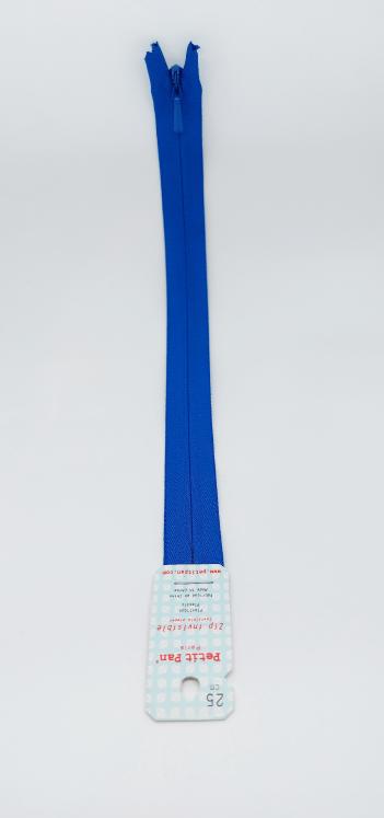 Zip Invisible bleu Outremer, 25cm Petit Pan
