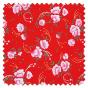 Tissu Pivoine Rouge - Petit Pan - ATTENTION PRIX POUR LES 10cm / 140cm